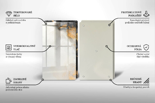 Cache plaque de cuisson Abstraction avec de l'or