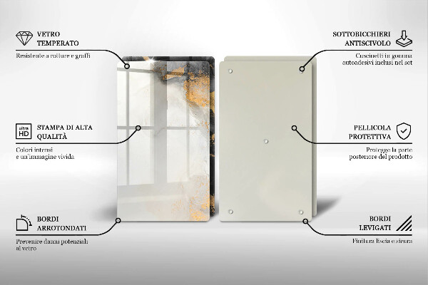 Cache plaque de cuisson Abstraction avec de l'or