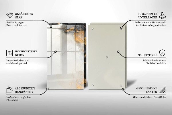 Cache plaque de cuisson Abstraction avec de l'or