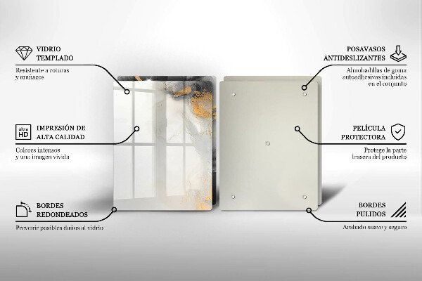 Cache plaque de cuisson Abstraction avec de l'or