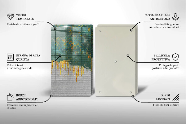 Cache plaque de cuisson Abstraction avec de l'or
