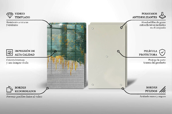 Cache plaque de cuisson Abstraction avec de l'or