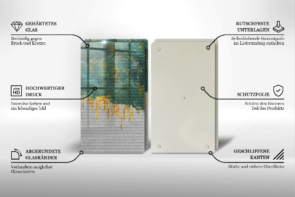 Cache plaque de cuisson Abstraction avec de l'or