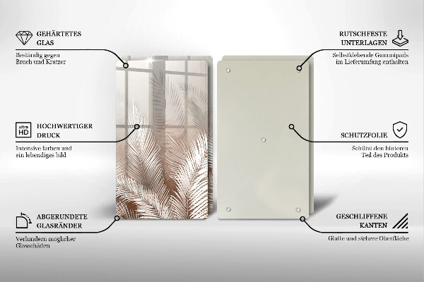 Cache plaque de cuisson Feuilles de végétation bohème