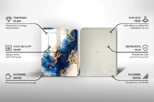 Cache plaque de cuisson Abstraction avec du bleu