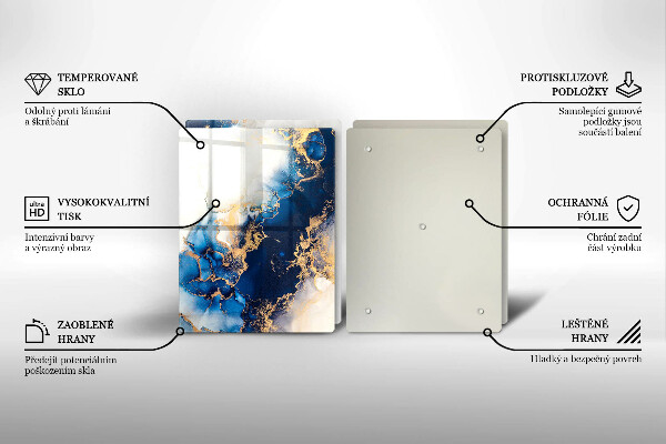 Cache plaque de cuisson Abstraction avec du bleu