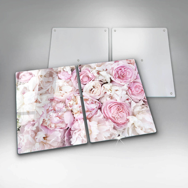 Cache plaque de cuisson Bouquet de pivoines