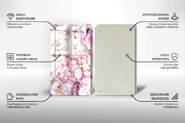 Cache plaque de cuisson Bouquet de pivoines