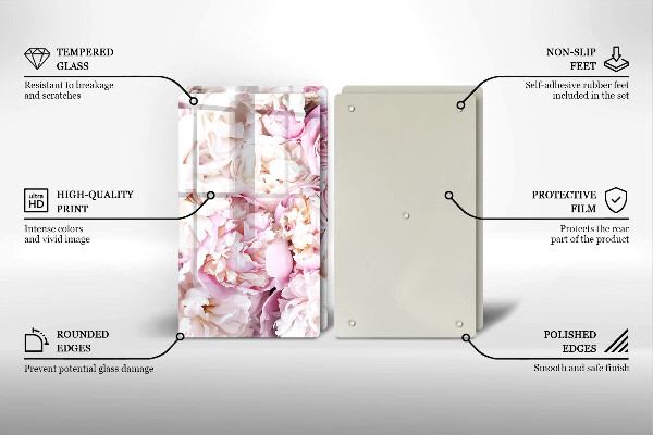 Cache plaque de cuisson Bouquet de pivoines