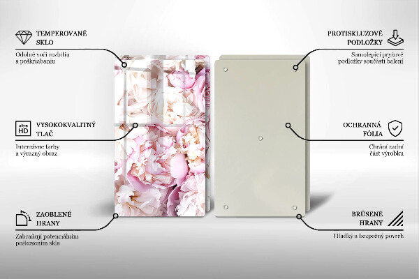 Cache plaque de cuisson Bouquet de pivoines