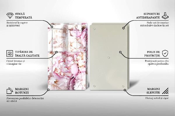 Cache plaque de cuisson Bouquet de pivoines