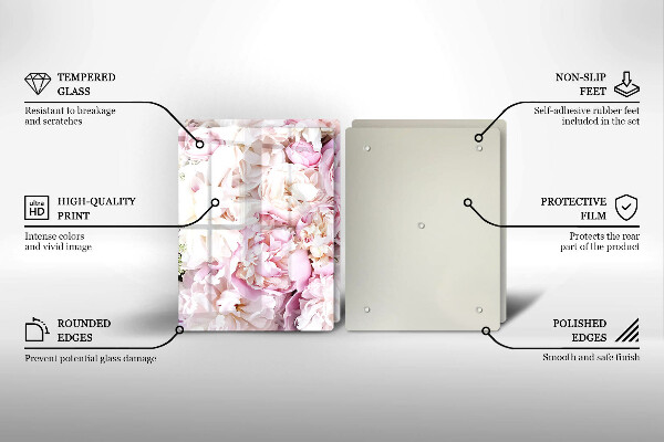 Cache plaque de cuisson Bouquet de pivoines