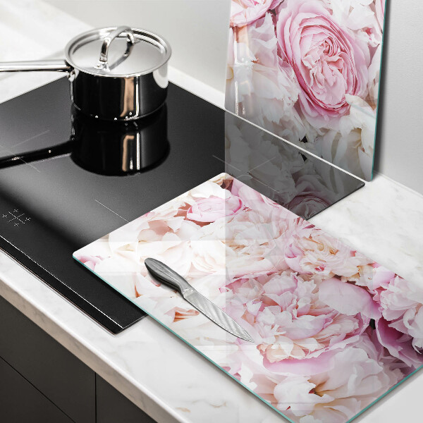 Cache plaque de cuisson Bouquet de pivoines