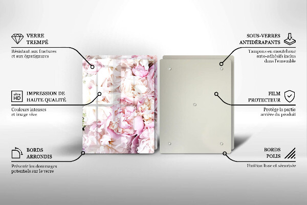 Cache plaque de cuisson Bouquet de pivoines