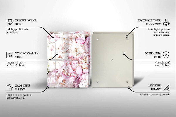 Cache plaque de cuisson Bouquet de pivoines