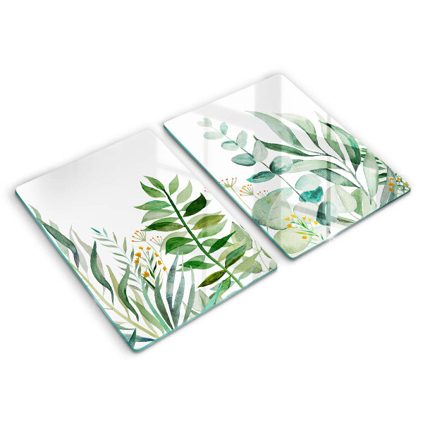 Cache plaque de cuisson Illustration de feuilles de plantes