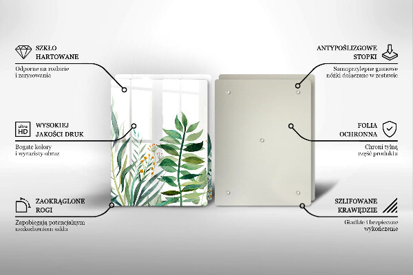 Cache plaque de cuisson Illustration de feuilles de plantes