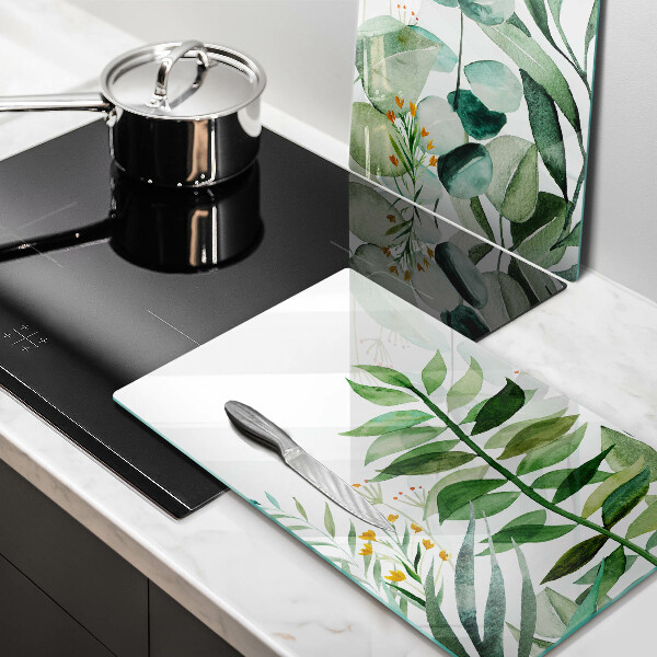 Cache plaque de cuisson Illustration de feuilles de plantes