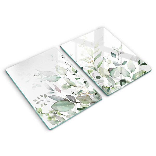 Cache plaque de cuisson Plantes aquarelles