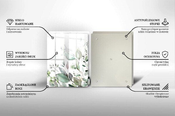 Cache plaque de cuisson Plantes aquarelles