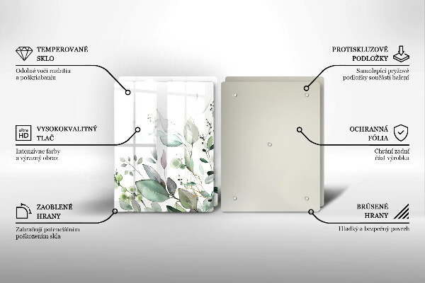 Cache plaque de cuisson Plantes aquarelles