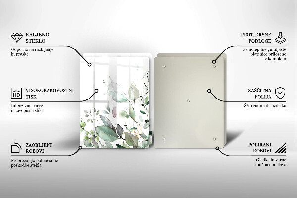 Cache plaque de cuisson Plantes aquarelles