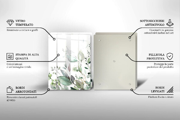 Cache plaque de cuisson Plantes aquarelles