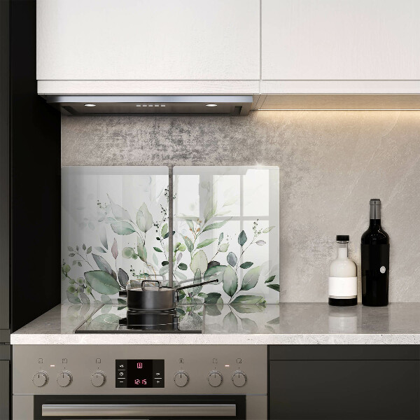 Cache plaque de cuisson Plantes aquarelles