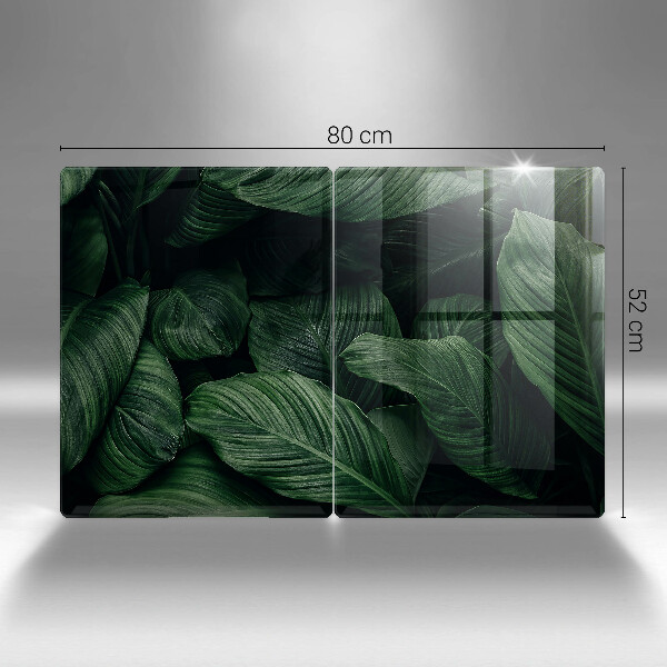 Cache plaque de cuisson Feuilles sombres