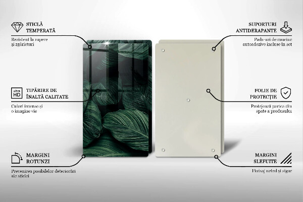 Cache plaque de cuisson Feuilles sombres