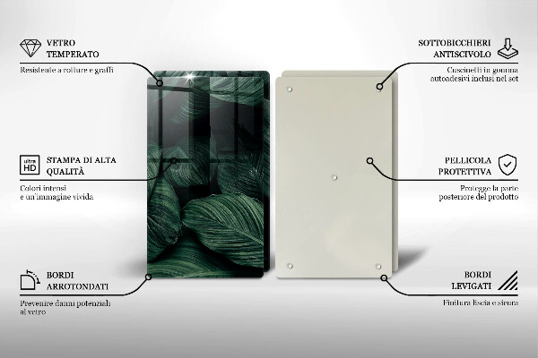 Cache plaque de cuisson Feuilles sombres