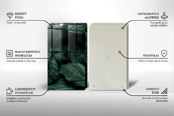 Cache plaque de cuisson Feuilles sombres