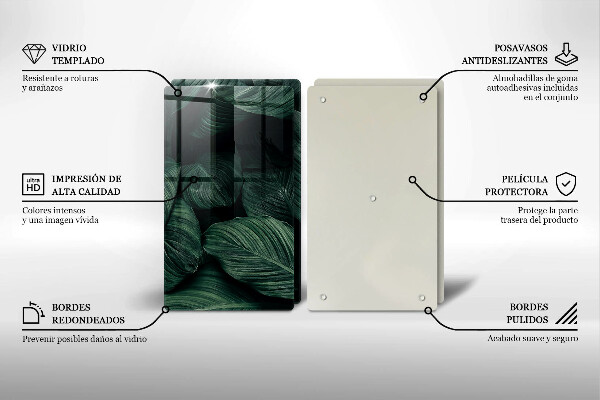 Cache plaque de cuisson Feuilles sombres