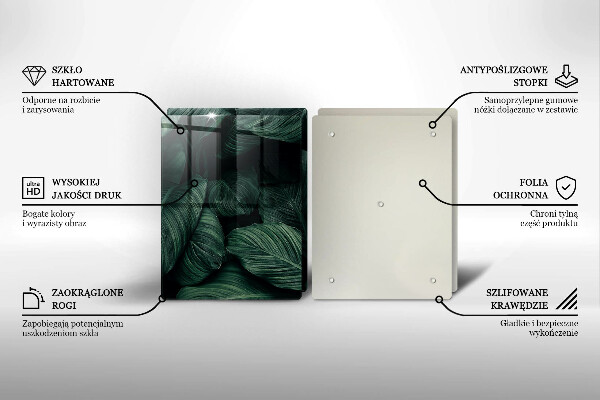 Cache plaque de cuisson Feuilles sombres