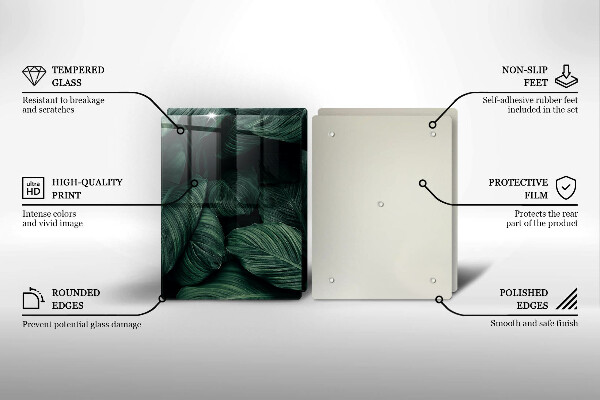 Cache plaque de cuisson Feuilles sombres