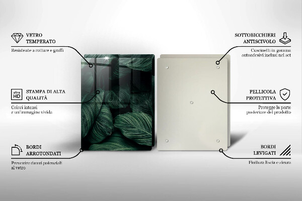 Cache plaque de cuisson Feuilles sombres