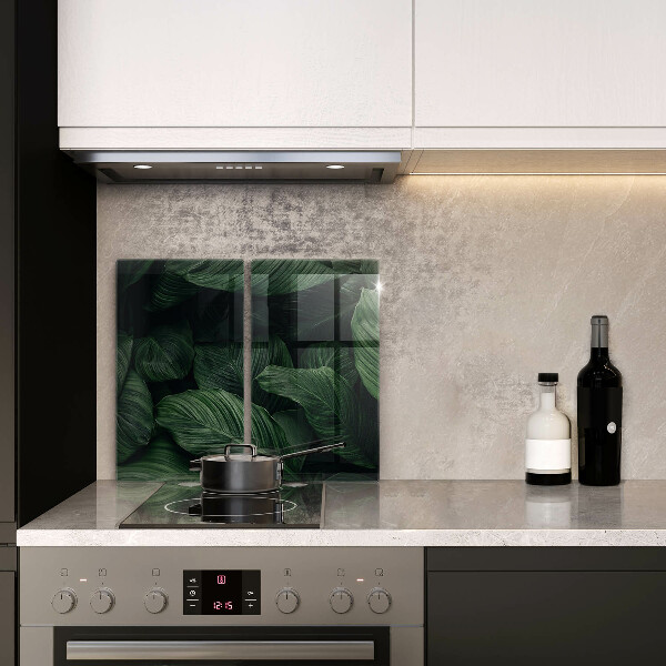 Cache plaque de cuisson Feuilles sombres