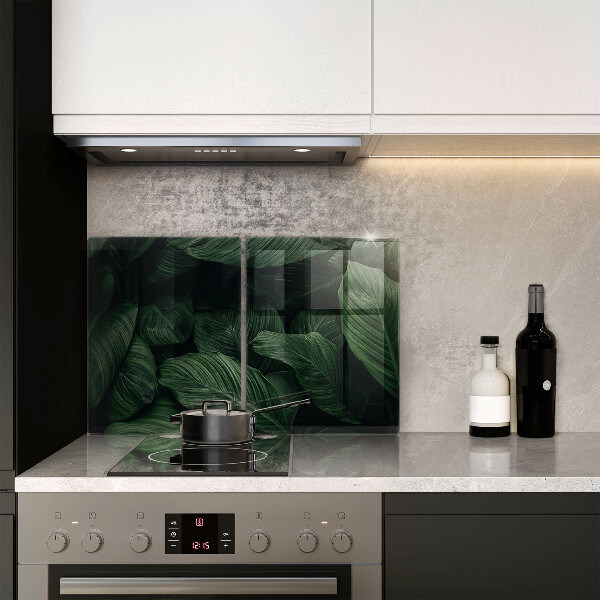 Cache plaque de cuisson Feuilles sombres