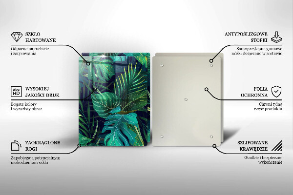 Cache plaque de cuisson Illustration de feuilles de jungle