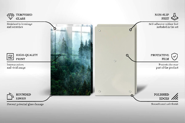 Cache plaque de cuisson Forêt dans le brouillard