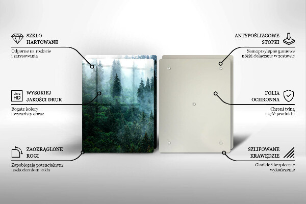 Cache plaque de cuisson Forêt dans le brouillard