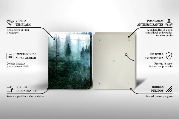 Cache plaque de cuisson Forêt dans le brouillard