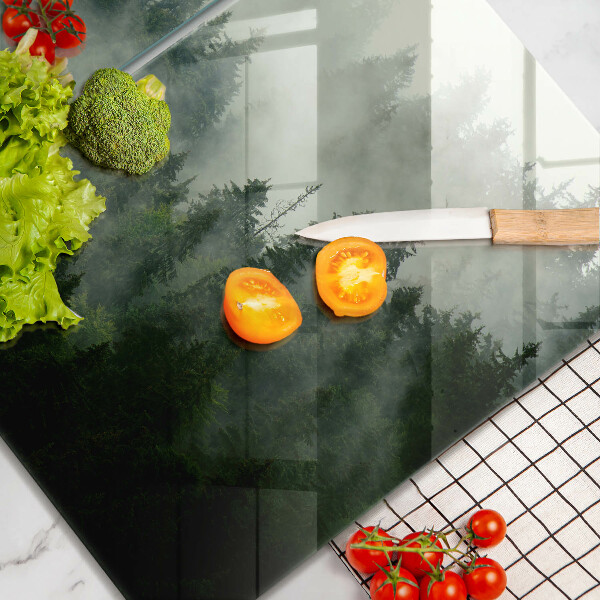 Cache plaque de cuisson Paysage forestier brumeux