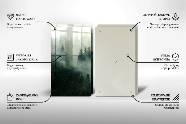 Cache plaque de cuisson Paysage forestier brumeux