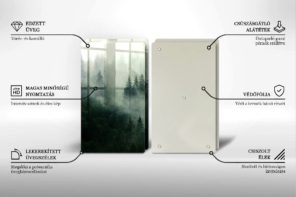 Cache plaque de cuisson Paysage forestier brumeux