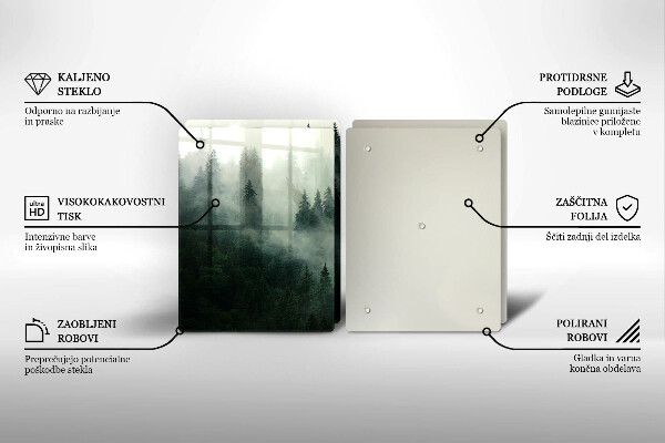 Cache plaque de cuisson Paysage forestier brumeux