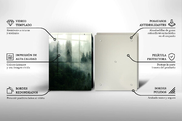 Cache plaque de cuisson Paysage forestier brumeux