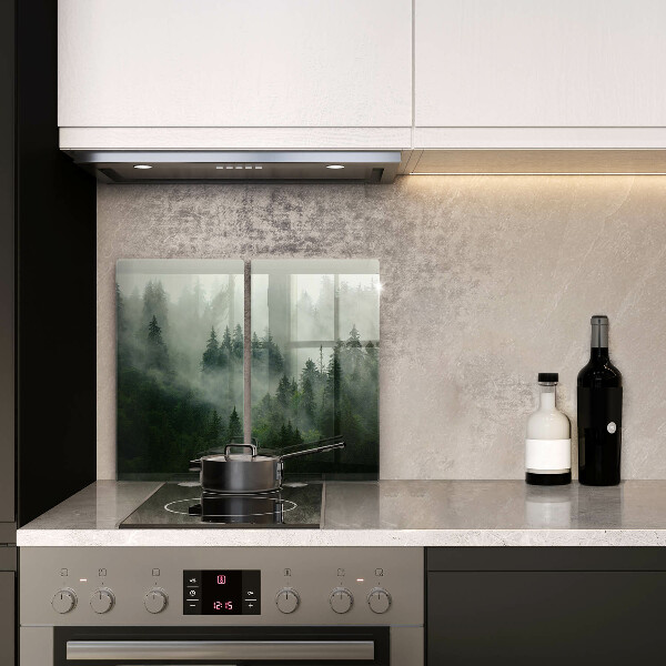 Cache plaque de cuisson Paysage forestier brumeux