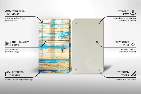 Cache plaque de cuisson Planches de bois rétro