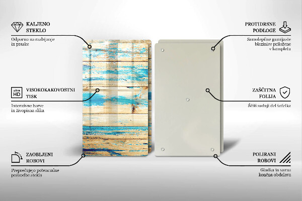 Cache plaque de cuisson Planches de bois rétro